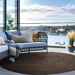 Rond jute vloerkleed - Amasia (donker taupe)