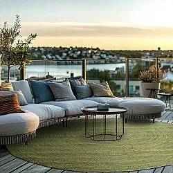 Rond jute vloerkleed - Amasia (olijf)