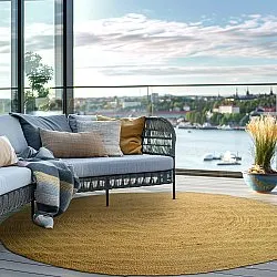 Rond jute vloerkleed - Amasia (oranje)