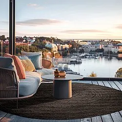 Rond jute vloerkleed - Amasia (zwart)