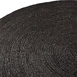 Rond jute vloerkleed - Amasia (zwart)