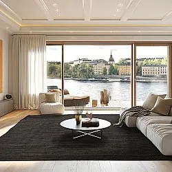 Jute-vloerkleed - Amasia (zwart)