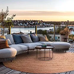 Rond jute vloerkleed - Amasia (tan)