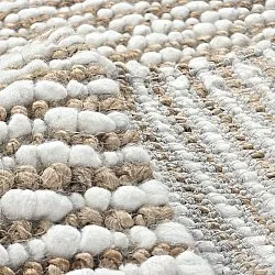 Jute-vloerkleed - Bally Jute/wool Bubble (natuur/wit)