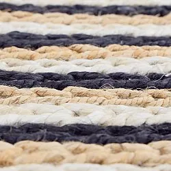 Jute-vloerkleed - Howrah Braided Jute (natuurlijk/wit/zwart)