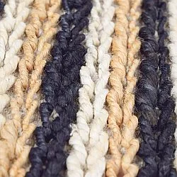 Jute-vloerkleed - Howrah Braided Jute (natuurlijk/wit/zwart)