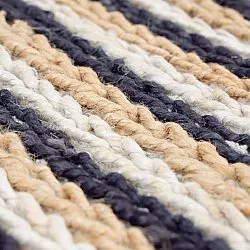 Jute-vloerkleed - Howrah Braided Jute (natuurlijk/wit/zwart)