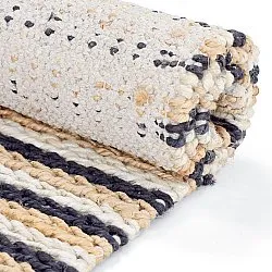 Jute-vloerkleed - Howrah Braided Jute (natuurlijk/wit/zwart)