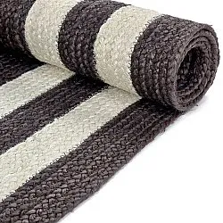 Jute-vloerkleed - Jessore (donker taupe/wit)