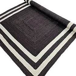 Jute-vloerkleed - Jessore (donker taupe/wit)