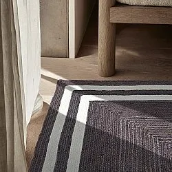 Jute-vloerkleed - Jessore (donker taupe/wit)