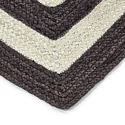Jute-vloerkleed - Jessore (donker taupe/wit)