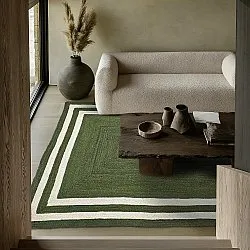 Jute-vloerkleed - Jessore (militair groen/wit)