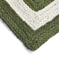 Jute-vloerkleed - Jessore (militair groen/wit)