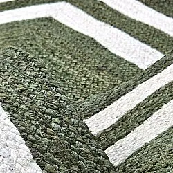 Jute-vloerkleed - Jessore (militair groen/wit)