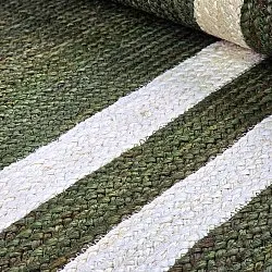 Jute-vloerkleed - Jessore (militair groen/wit)
