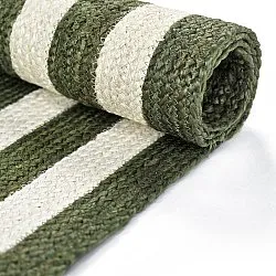 Jute-vloerkleed - Jessore (militair groen/wit)