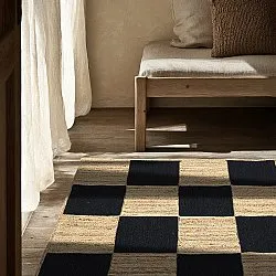 Jute-vloerkleed - Khulna (natuurlijk/zwart)