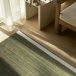 Jute-vloerkleed - Senaki (militair groen/wit)