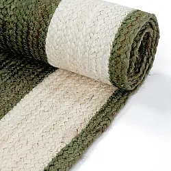 Jute-vloerkleed - Senaki (militair groen/wit)