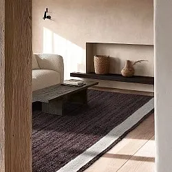 Jute-vloerkleed - Senaki (donker taupe/wit)