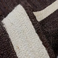 Jute-vloerkleed - Senaki (donker taupe/wit)