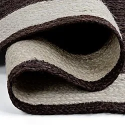 Jute-vloerkleed - Senaki (donker taupe/wit)