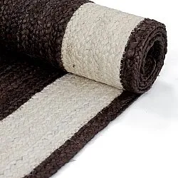 Jute-vloerkleed - Senaki (donker taupe/wit)