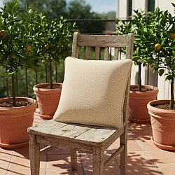 Kussensloop - Denisa Fishbone (beige/wit)