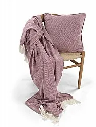 Kussensloop - Denisa Fishbone (rood/wit)