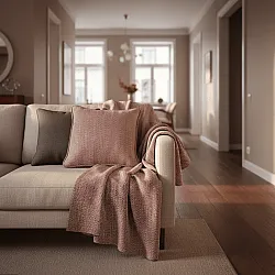 Kussensloop - Denisa Fishbone (rood/wit)