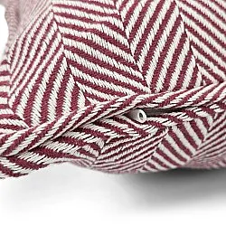 Kussensloop - Denisa Fishbone (rood/wit)