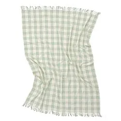 Dekens - Isela check cotton throw (crème/lichtgroen)
