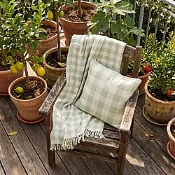 Dekens - Isela check cotton throw (crème/lichtgroen)