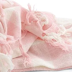 Dekens - Isela check cotton throw (crème/roze)