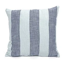 Kussensloop - Kora stripe cotton cushion cover (marineblauw/lichtblauw)