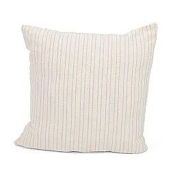 Kussensloop - Rumi stripe cotton cushion cover (crème/roze/lichtblauw)