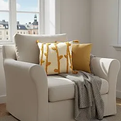 Kussensloop - Vine (wit/geel)