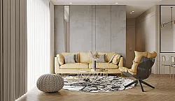 Rond vloerkleed - Lawrance (grijs/wit)