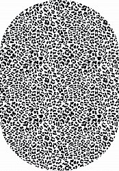 Ovaal tapijt - Leopard (zwart/wit)