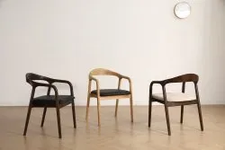 Armstoel - Aspa (donkerbruin/beige) - 2 stuks