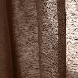 Gordijnen 2-pack - Linnenmix gordijn Lumira (donkerbruin)