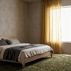 Gordijnen 2-pack - Linnenmix gordijn Lumira (oker)