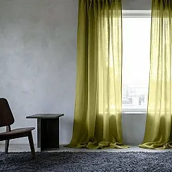 Gordijnen 2-pack - Linnenmix gordijn Lumira (groente)