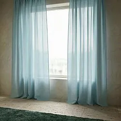 Gordijnen 2-pack - Linnenmix gordijn Lumira (lichtblauw)