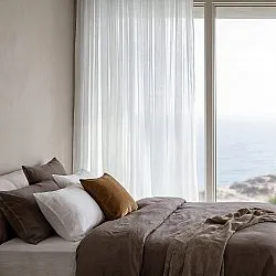 Gordijnen 2-pack - Linnenmix gordijn Lumira (wit)