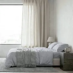 Gordijnen 2-pack - Linnenmix gordijn Lumira (wit)