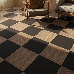 Vloerbedekking - Almeria Tapijttegels 24 st. (onregelmatig gestreept bruin)