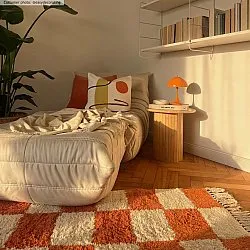 Hoogpolig vloerkleed - Maranello Natural Cotton Shaggy (oranje)