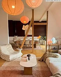 Hoogpolig vloerkleed - Mareto Natural Cotton Shaggy (bruin)